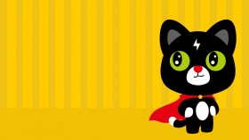 呆萌闪电猫卡通桌面壁纸