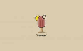油爆叽丁SUMMER简约插画桌面壁纸