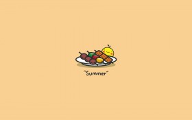 油爆叽丁SUMMER简约插画桌面壁纸