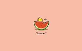 油爆叽丁SUMMER简约插画桌面壁纸