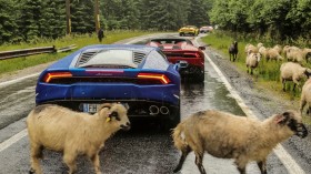 2017 Lamborghini Huracans on the Transfagarasan汽车桌面壁纸