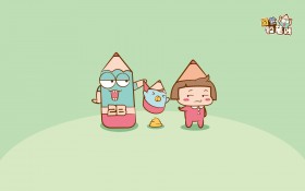 可爱卡通囧爸铅笔贱桌面壁纸