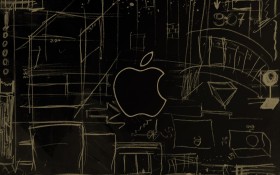 创意iphone的苹果标识桌面壁纸