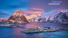 2019年2月风景日历桌面壁纸