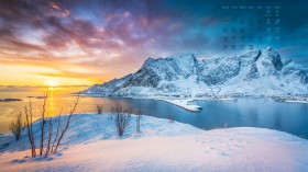 2019年2月风景日历桌面壁纸