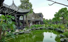 广东东莞粤晖园建筑风景桌面壁纸