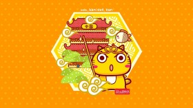 哈咪猫中国风卡通桌面壁纸