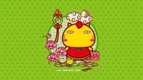 哈咪猫中国风卡通桌面壁纸