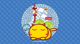 哈咪猫中国风卡通桌面壁纸