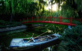 小桥流水自然风景桌面壁纸