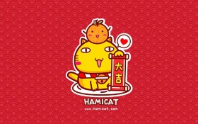 哈咪猫招财猫卡通桌面壁纸