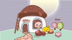 蘑菇点点甜蜜蜜卡通桌面壁纸