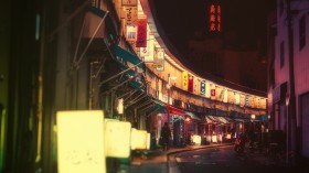 日本街头夜景风景桌面壁纸