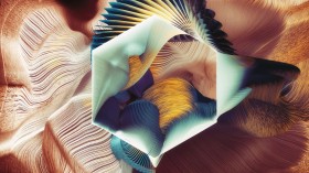 多彩分层的几何图形桌面壁纸