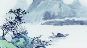 水墨丹青意境十足的山水国画桌面壁纸