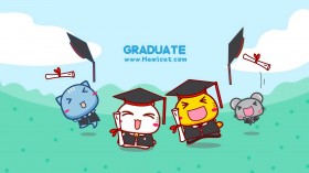 哈咪猫爱学习卡通桌面壁纸