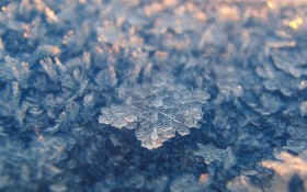 晶莹唯美的雪花桌面壁纸